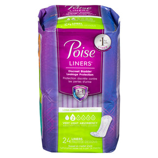 Poise Daily Incontinence Panty Liners, Very Light Absorbency, Long