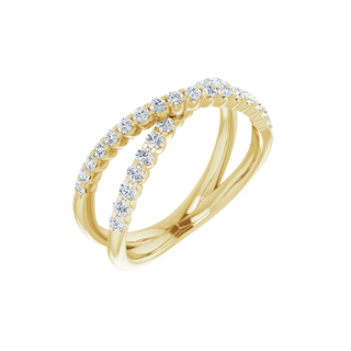 Valérie Gold Vermeil Diamond Criss Cross Ring