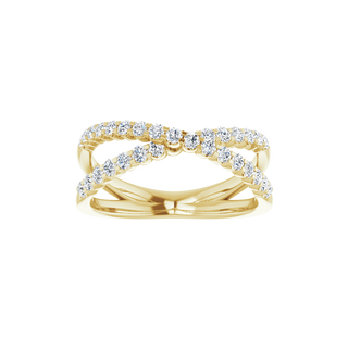 Valérie 14K Gold Diamond Criss-Cross Ring