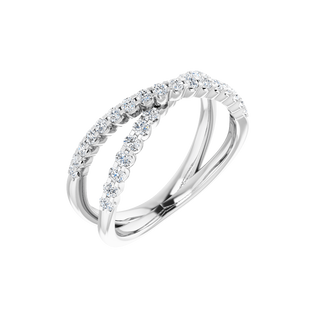 Valérie 14K Gold Diamond Criss-Cross Ring