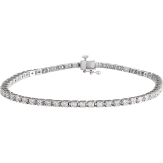 Diamond Tennis Bracelet 3 CTW, 14K White Gold – Élysia