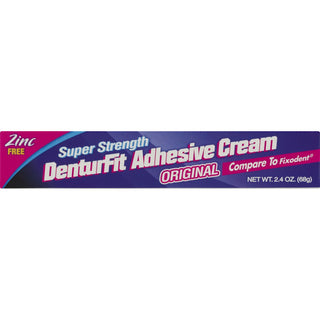DenturFit Super Strength Denture Adhesive Cream, Original - 2.4 Oz
