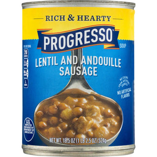 Progresso Rich & Hearty Lentil & Andouille Sausage Soup 18.5 Oz Pull-Top Can