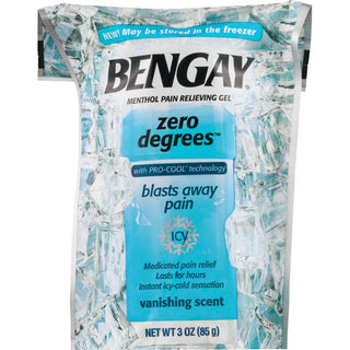 Bengay Zero Degrees Vanishing Scent Menthol Pain Relieving Gel, 3 Oz