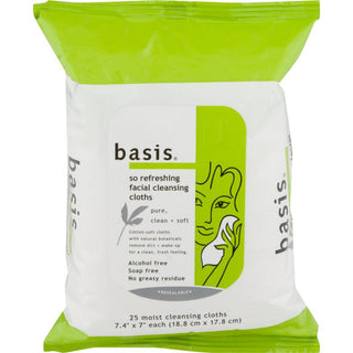 Basis So Refreshing Facial Cleansing Cloths 25 Ct
