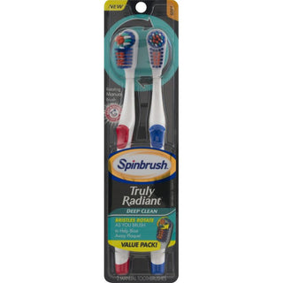 Spinbrush Arm & Hammer Truly Radiant Deep Clean Soft Toothbrush 2 Ct Pack