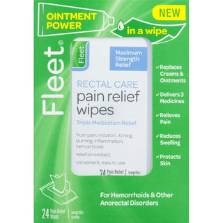 Fleet Rectal Care Pain Relief Wipes - 24ct