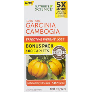 Nature's Science Garcinia Cambogia, 100% Pure, Caplets, Bonus Pack