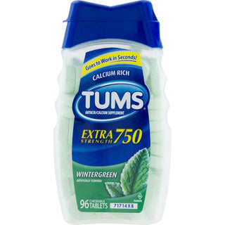 Tums Antacid/Calcium, Extra Strength 750, Chewable Tablets, Wintergreen