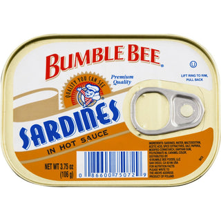 Bumble Bee Sardines In Hot Sauce 3.75 Oz. Can