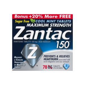 Zantac 150 Acid Reducer Cool Mint Tablets Maximum Strength