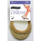 Brands No Nonsense Lace Trim Liner Socks - Nude 1