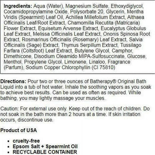 Batherapy Natural Liquid Mineral Bath, Cold and Flu, 16 Oz