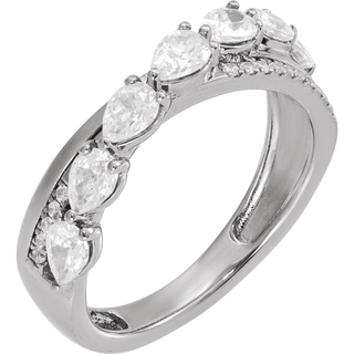 Éclat Pear Diamond Ring 14K White & Yellow Gold