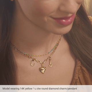 Amour Éternel Diamond Heart Pendant 14K Gold