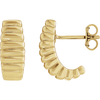 Auréa Ribbed Gold Hoop Earrings