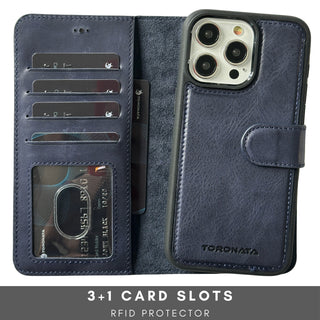 Vegas Premium Leather iPhone 15 Plus Wallet Case with MagSafe | Detachable RFID Blocking Luxury Wallet