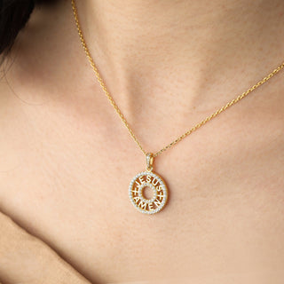 Jesus Amen Cross Pendant Necklace