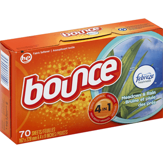 Bounce Fabric Softener, With Febreze Freshness, HE, Meadows & Rain
