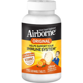 Airborne Immune Support Supplement Citrus 116 Chewable Tablets