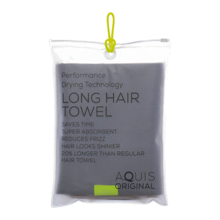 Aquis Original Long Hair Towel Lisse Crepe Dark Grey
