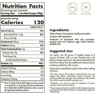 Solgar Grass Fed Whey To Go Unflavored Protein Powder 2.3lb