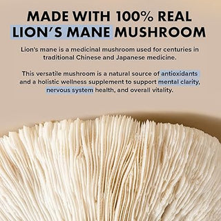 Lion’s Mane Mushroom Capsules – Supports Focus, Memory & Mental Clarity