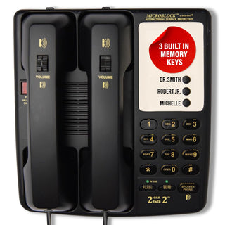 Med-Pat D2200  “2 Can Talk 2” Telephone | Dual Handset Landline Phone with Memory Keys & Enhanced Volume