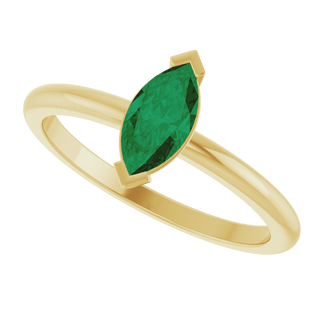Émeraude Solitaire Marquise Emerald Ring