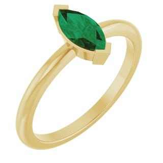 Émeraude Solitaire Marquise Emerald Ring