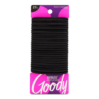 Goody Ouchless Women's Elastics Thick Hair Ties, Black, 27 Count, 4mm