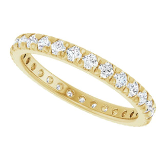 2mm French Set Diamond Eternity Ring / 14K Yellow Gold