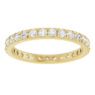 2mm French Set Diamond Eternity Ring / 14K Yellow Gold
