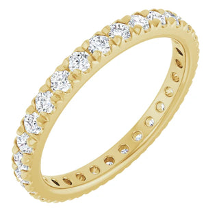 2mm French Set Diamond Eternity Ring / 14K Yellow Gold