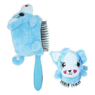 Wet Brush Detangler Plush Puppy Hair Brush Blue
