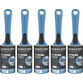 Evercare All Purpose Lint Brush Value Pack - 5 Rollers 300 Sheets Total Blue