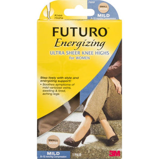 Futuro Energizing Ultra Sheer Knee Highs For Women Mild Small/Nude