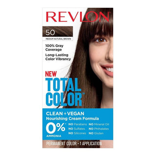 Revlon Total Color Hair Color, Medium Natural Brown 50, Permanent