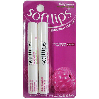 Softlips Lip Protectant/Sunscreen, SPF 20, Raspberry, Value Pack