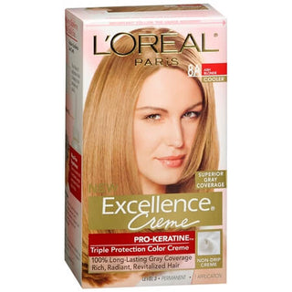 Excellence Triple Protection Color Creme, Level 3 Permanent, Cooler, Ash Blonde 8A