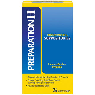 Preparation H, Hemorrhoidal Suppositories, 24 Count