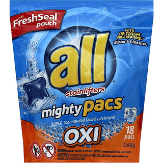All Mighty Pacs Laundry Detergent, Super Concentrated, Oxi