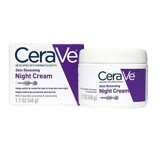 CeraVe Skin Renewing Night Face Cream For Softer Skin, 1.7 Oz
