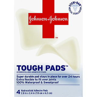 Johnson's Tough Pads Adhesive Pads, Hydrocolloid