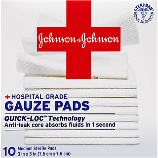 Johnson & Johnson Gauze Pads, Hospital Grade, Medium