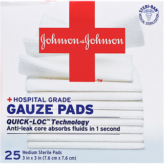 Johnson & Johnson Gauze Pads, Hospital Grade, Medium