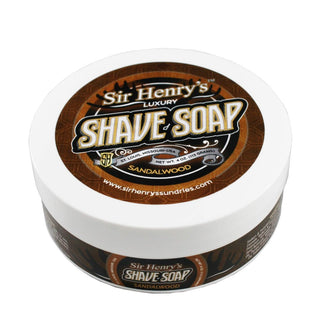Sir Henry's Luxury Shaving Soap With Real Sandalwood, Lavender, And Vanilla Essential Oils. Rich Lather Gives A Smooth Comfortable Shave. Unisex