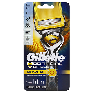 Gillette ProGlide Shield Power Men's Razor Handle + 1 Blade Refill