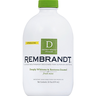 Rembrandt Deeply White + Peroxide Fresh Mint Fluoride Mouthwash 16 Oz