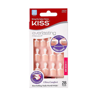 Kiss Everlasting French Nail Kit, Petite Length, Clear Pink